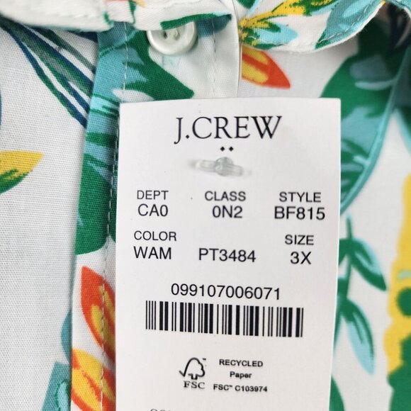 J.Crew Factory plus size 3 X sleeveless top blouse tropical print New - Picture 4 of 10